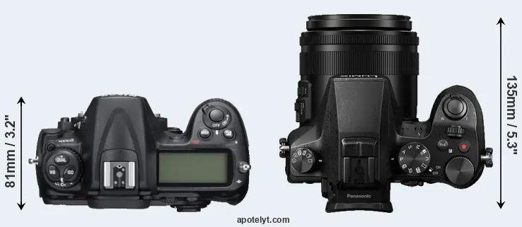 Compare D300S versus FZ2000 top
