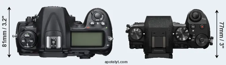 Compare D300S versus G7 top