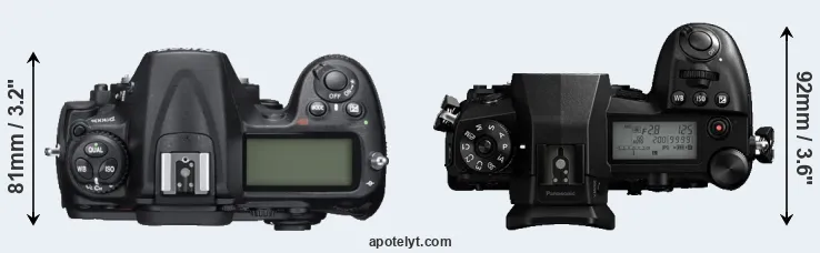 Compare D300S versus G9 top
