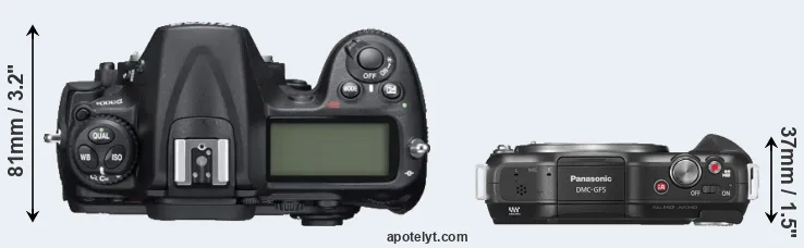 Compare D300S versus GF5 top