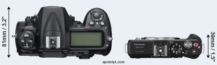 Compare D300S versus GX1 top
