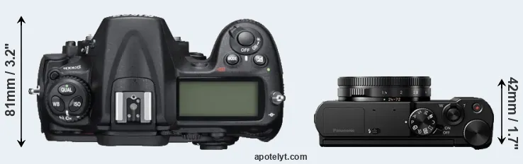 Compare D300S versus LX10 top