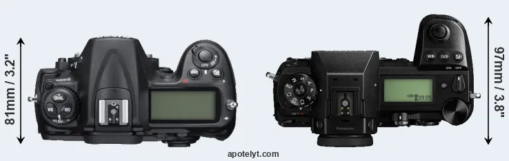 Compare D300S versus S1R top