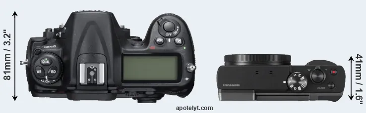 Compare D300S versus ZS70 top
