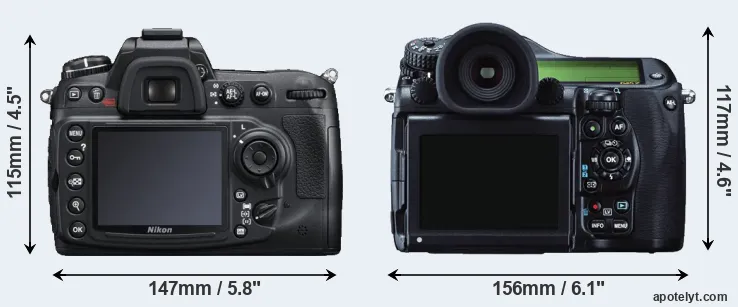 Comparison D300S or 645Z rear