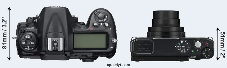 Compare D300S versus MX-1 top