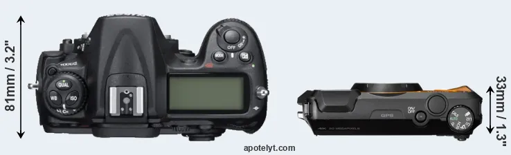 Compare D300S versus WG-6 top