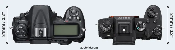 Compare D300S versus A1 top