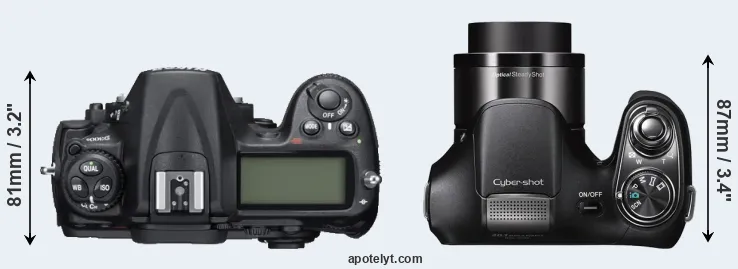 Compare D300S versus H200 top