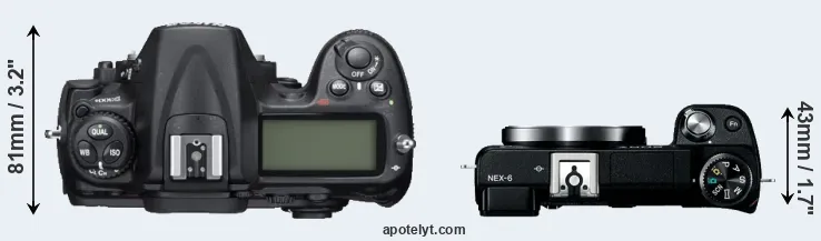 Compare D300S versus NEX-6 top