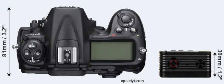 Compare D300S versus RX0 top