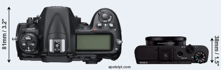Compare D300S versus RX100 II top