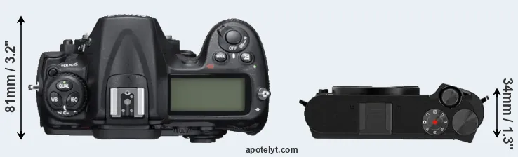 Compare D300S versus M1 top