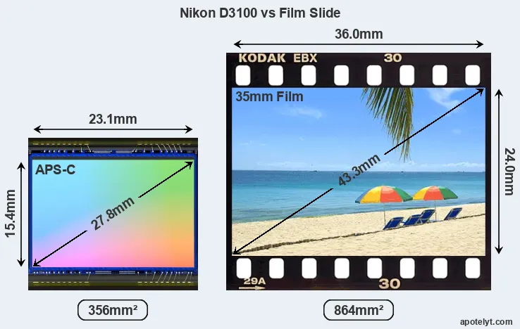 Nikon D3100 sensor measures
