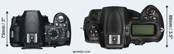 Compare D3100 versus D3X top