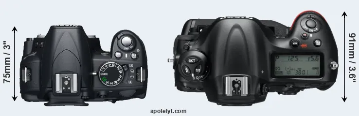 Compare D3100 versus D4 top