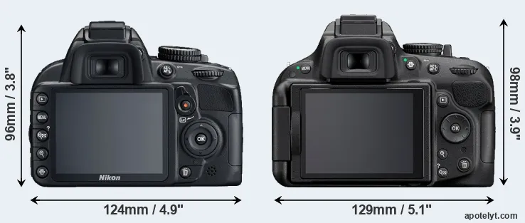 Comparison D3100 or D5200 rear