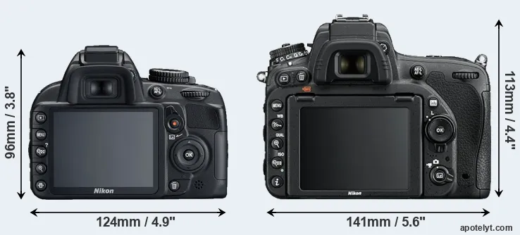 Comparison D3100 or D750 rear