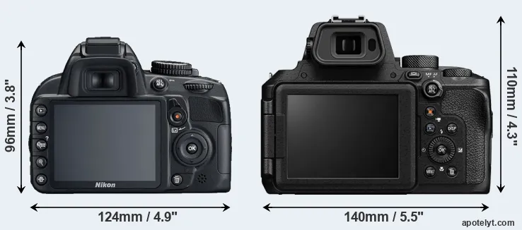 Comparison D3100 or P950 rear