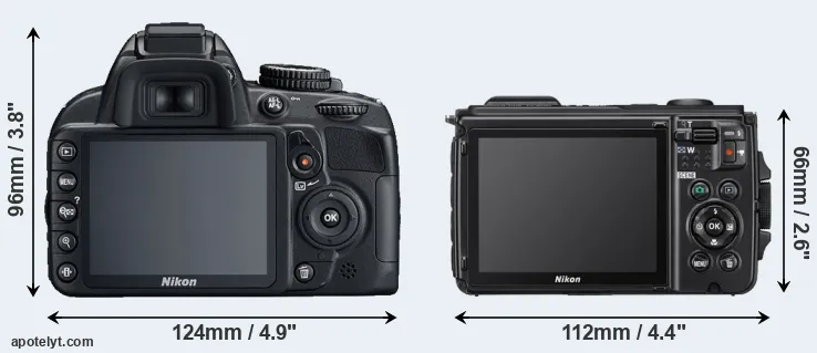 Comparison D3100 or W300 rear
