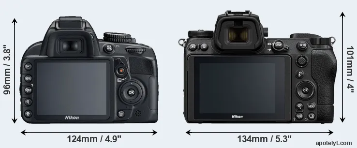 Comparison D3100 or Z6 II rear
