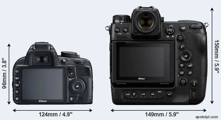 Comparison D3100 or Z9 rear