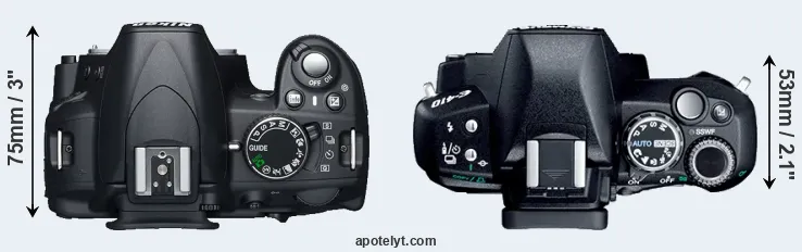 Compare D3100 versus E-410 top
