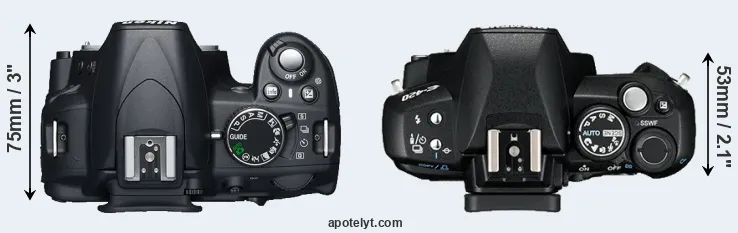 Compare D3100 versus E-420 top