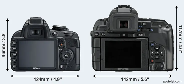 Comparison D3100 or E-5 rear