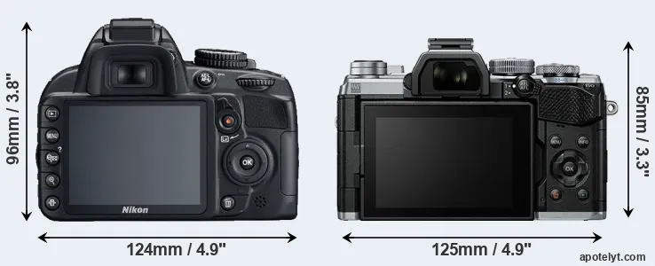 Comparison D3100 or E-M5 III rear