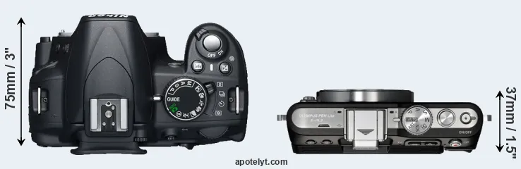 Compare D3100 versus E-PL3 top