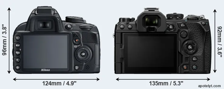 Comparison D3100 or OM-1 II rear