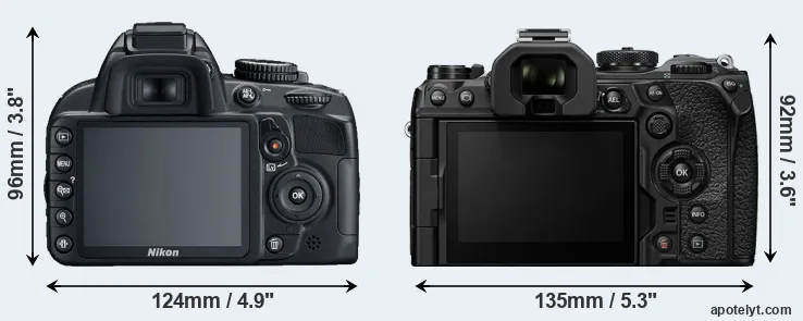 Comparison D3100 or OM-1 rear