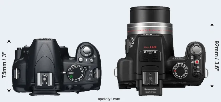 Compare D3100 versus FZ100 top