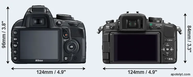 Comparison D3100 or G1 rear