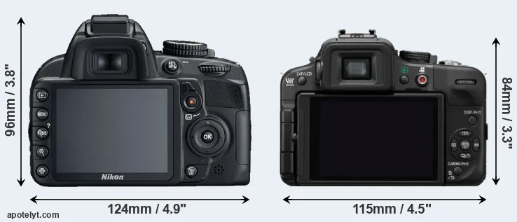 Comparison D3100 or G3 rear