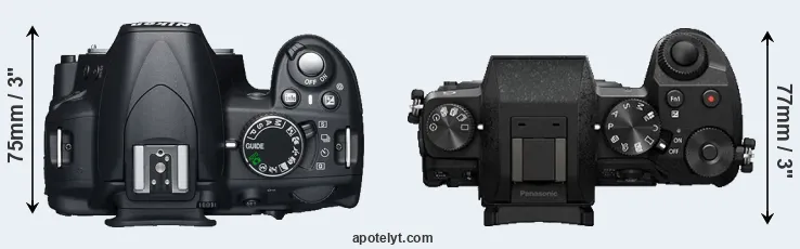 Compare D3100 versus G7 top