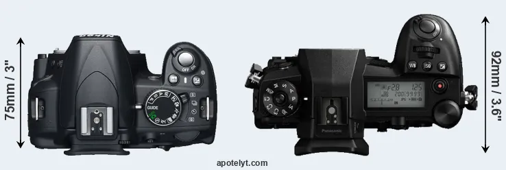 Compare D3100 versus G9 top