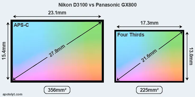 Nikon D3100 and Panasonic GX800 sensor measures