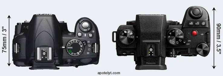 Compare D3100 versus S5 II top