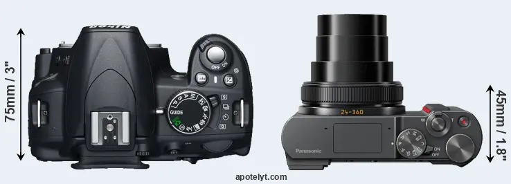Compare D3100 versus TZ200 top