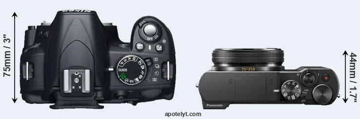 Compare D3100 versus ZS100 top