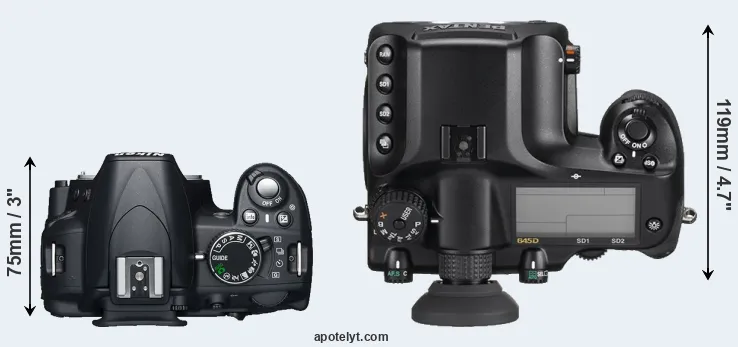 Compare D3100 versus 645D top