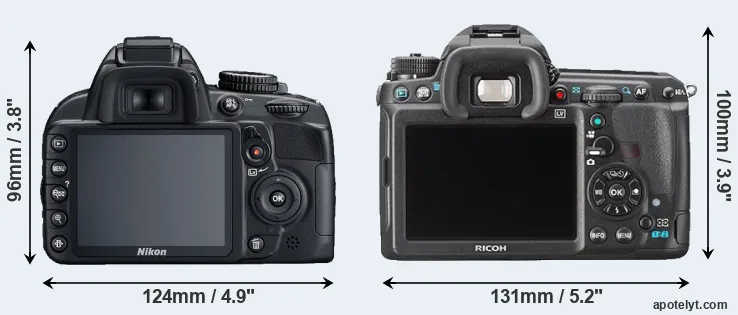 Comparison D3100 or K-3 rear