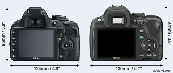 Comparison D3100 or K-50 rear