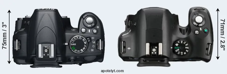 Compare D3100 versus K-500 top
