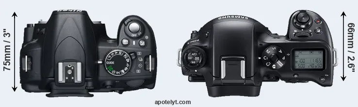 Compare D3100 versus NX1 top