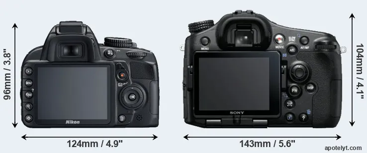 Comparison D3100 or A77 rear