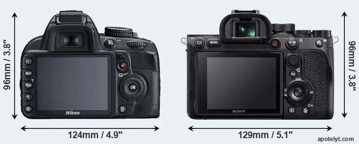 Comparison D3100 or A7R IV rear