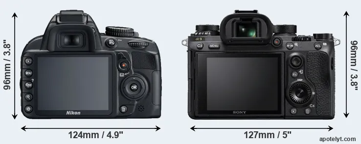 Comparison D3100 or A9 rear